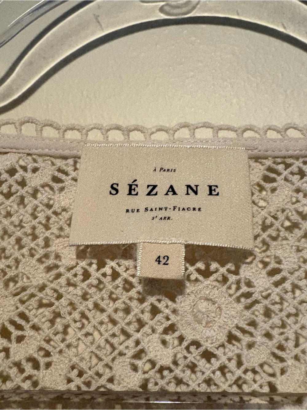 Sezane Nora guipure crochet lace button front shirt - Picture 5 of 8